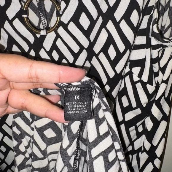 MSK Women Black and White Casual Dress 1X - Picture 5 of 6